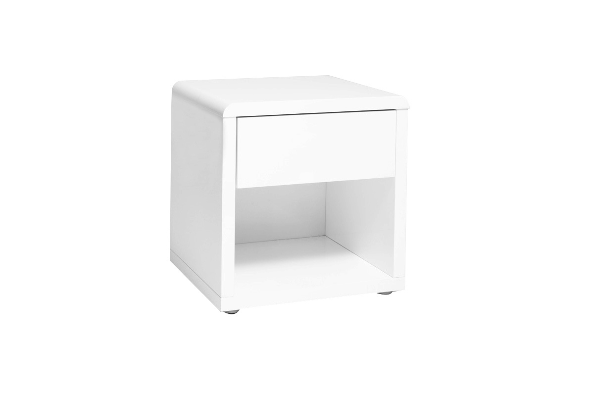 Table de chevet design laque blanche ELIO