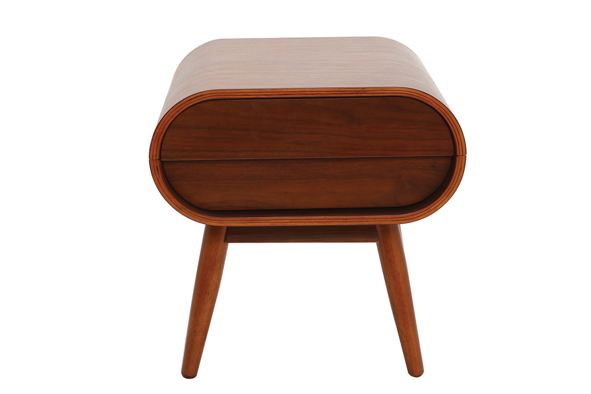 Table de chevet design noyer 1 tiroir BJORG