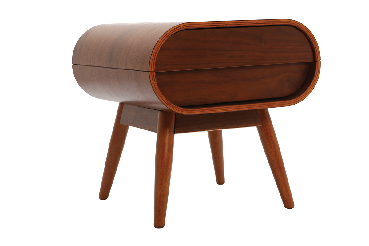 Table de chevet design noyer 1 tiroir BJORG