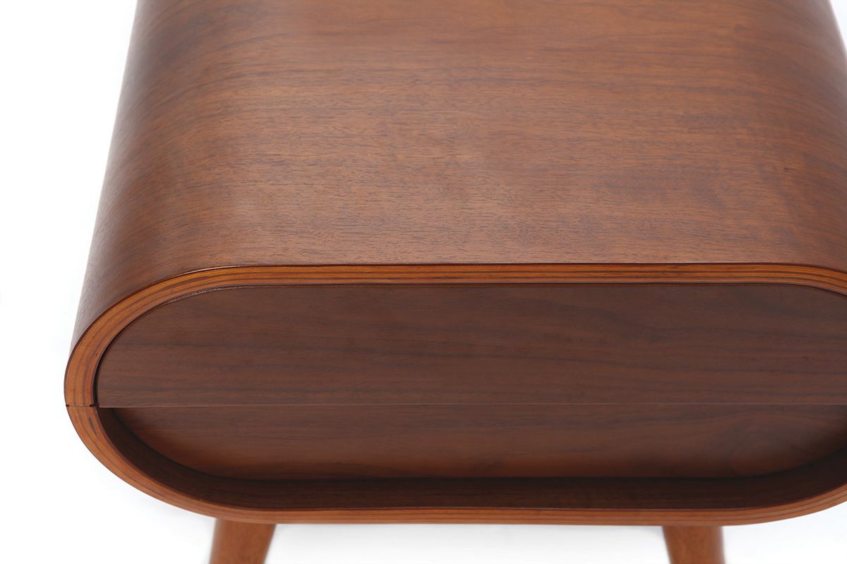 Table de chevet design noyer 1 tiroir BJORG