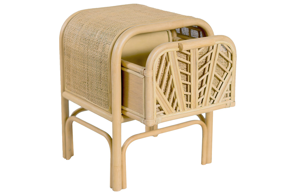 Table de chevet en rotin GALON