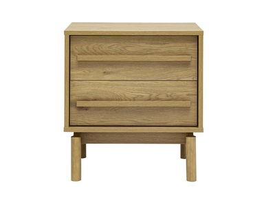 Table de chevet finition bois ch&ecirc;ne 2 tiroirs YSEULT