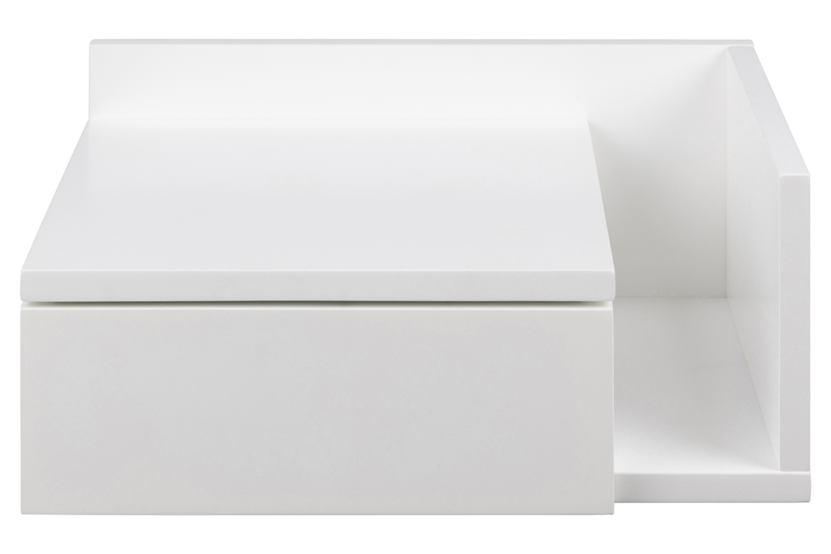 Table de chevet murale blanche avec tiroir NASTY