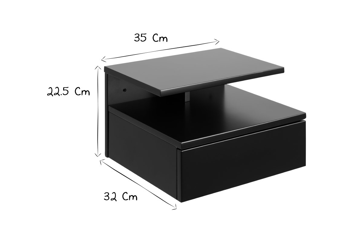 Table de chevet murale finition ch�ne naturel MITSY