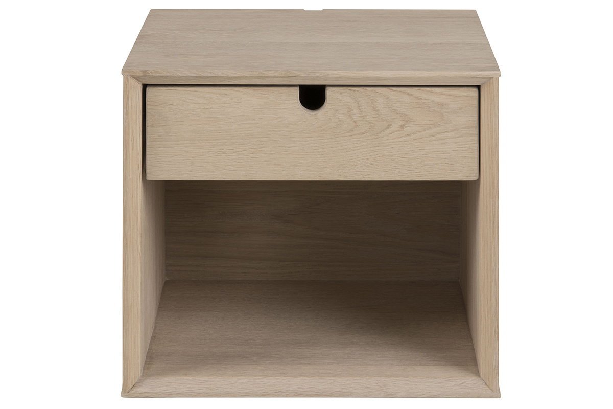 Table de chevet murale haute avec rangements finition ch�ne DAWN