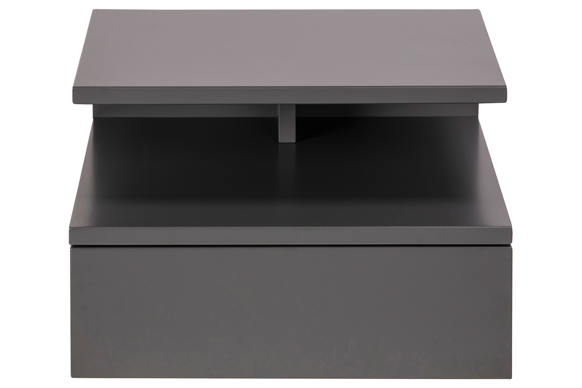 Table de chevet murale laqu�e mate grise MITSY