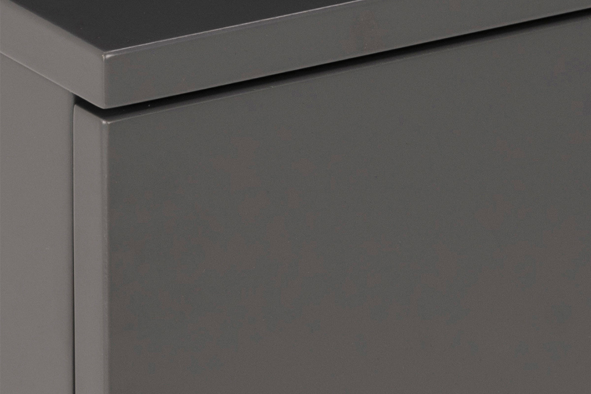 Table de chevet murale laqu�e mate grise MITSY