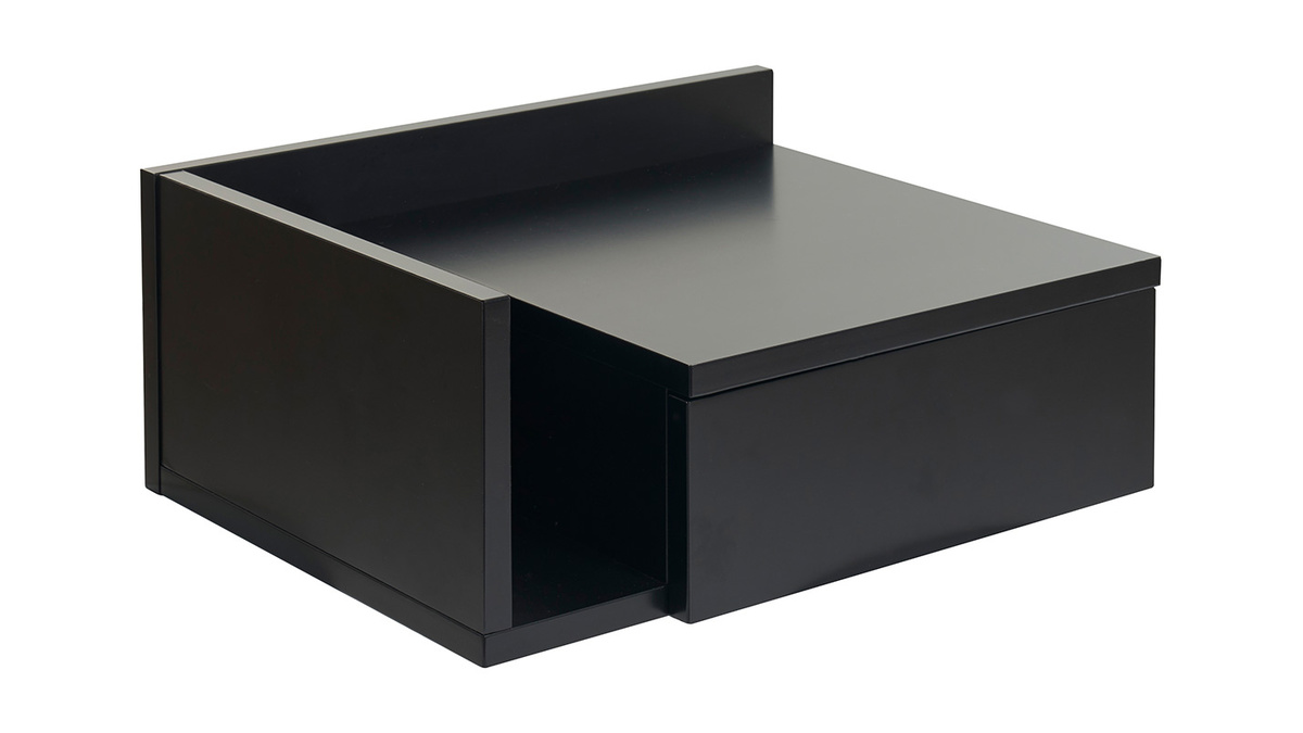 Table de chevet murale noire avec tiroir L40 cm NASTY