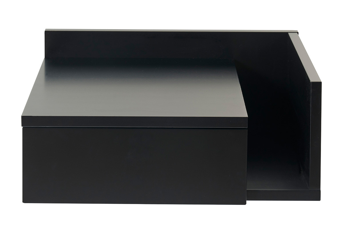 Table de chevet murale noire avec tiroir NASTY