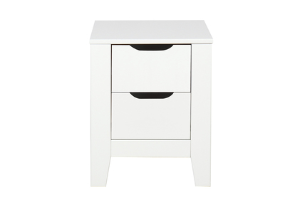 Table de chevet scandinave blanche avec tiroirs MOLENE