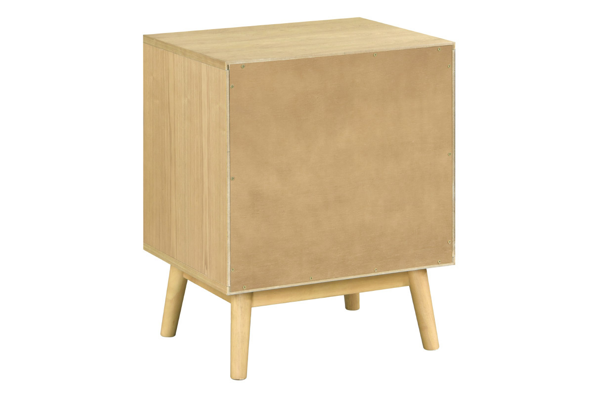 Table de chevet scandinave bois clair et blanc 2 tiroirs TALIA