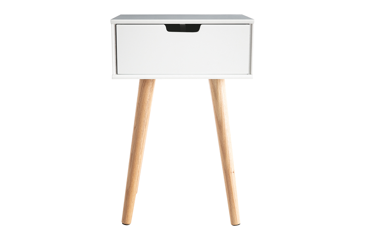 Table de chevet scandinave bois et blanc SNOOP