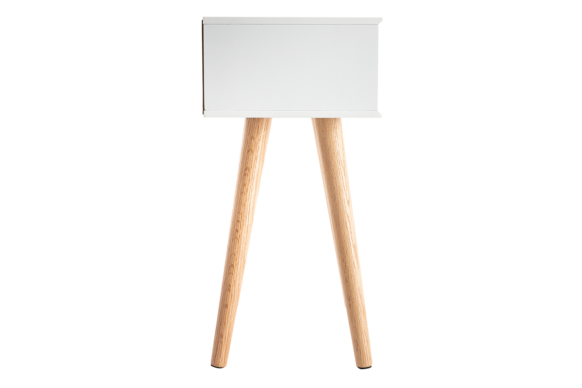 Table de chevet scandinave bois et blanc SNOOP