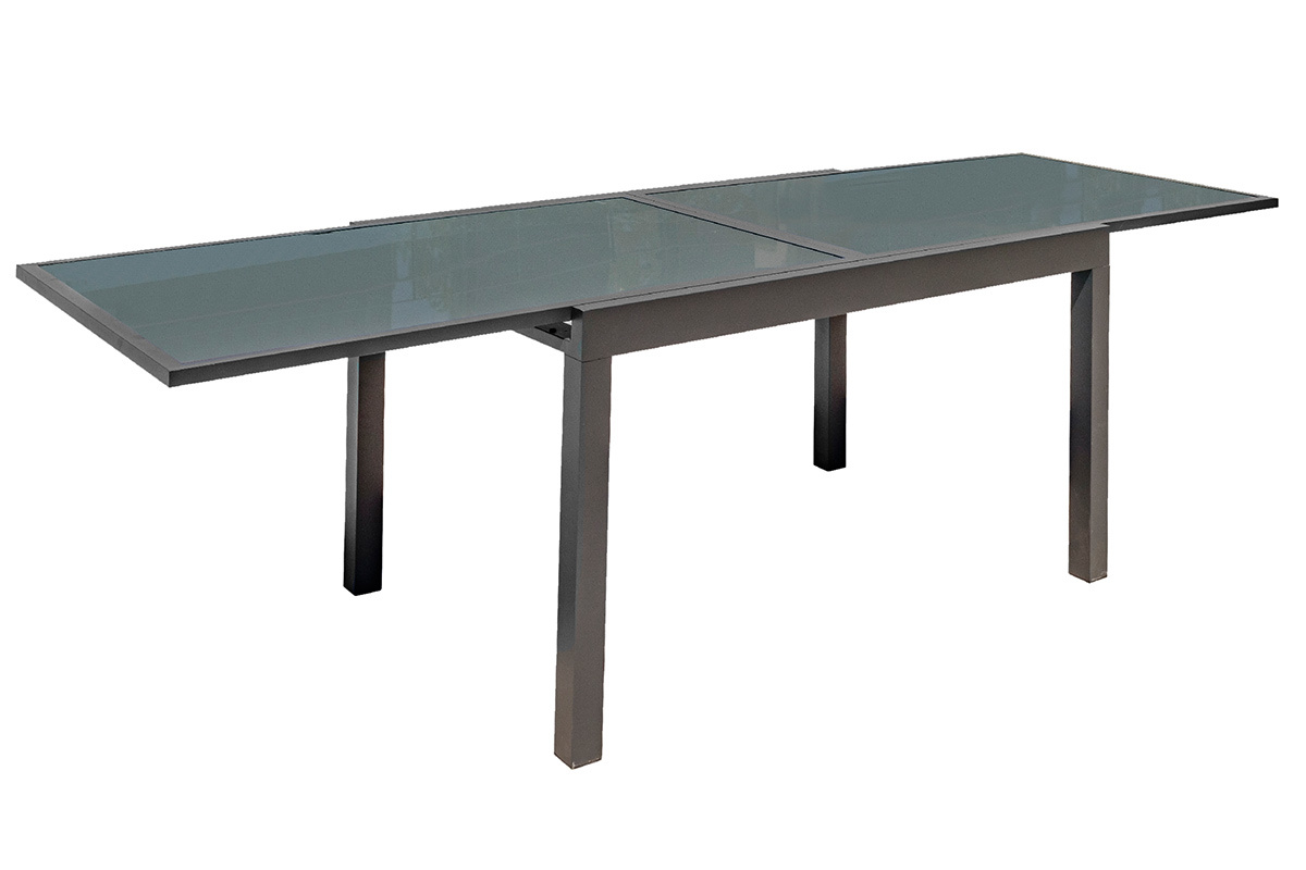 Table de jardin extensible gris anthracite L135-270 cm PORTOFINO