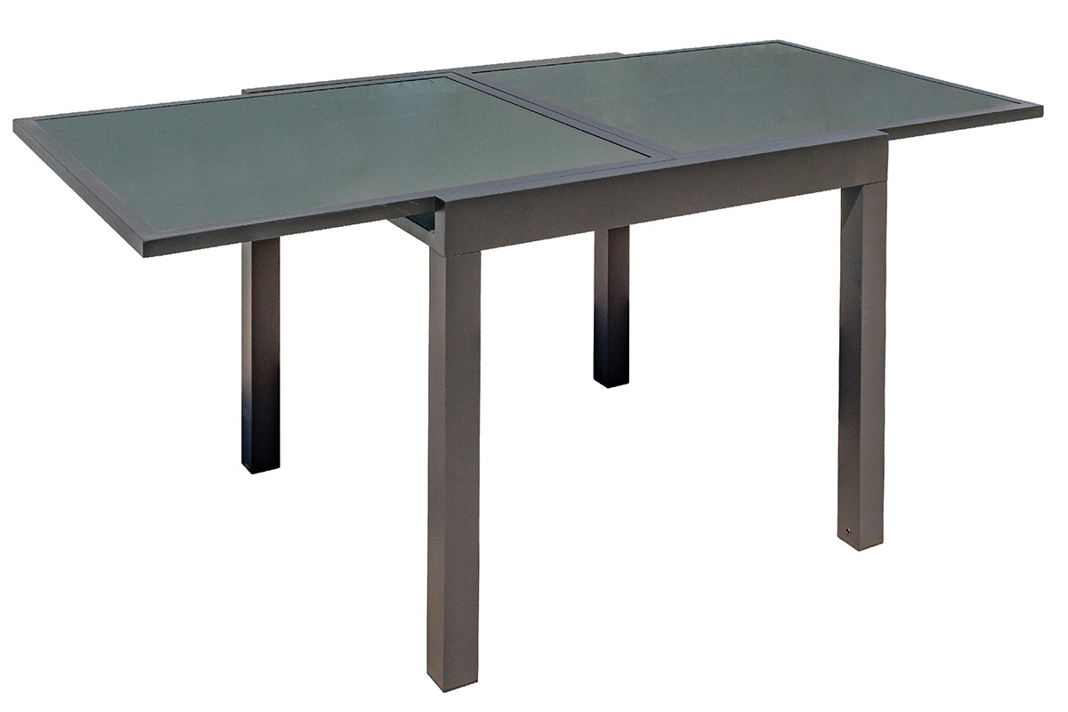 Table de jardin extensible gris anthracite L90-180 cm PORTOFINO