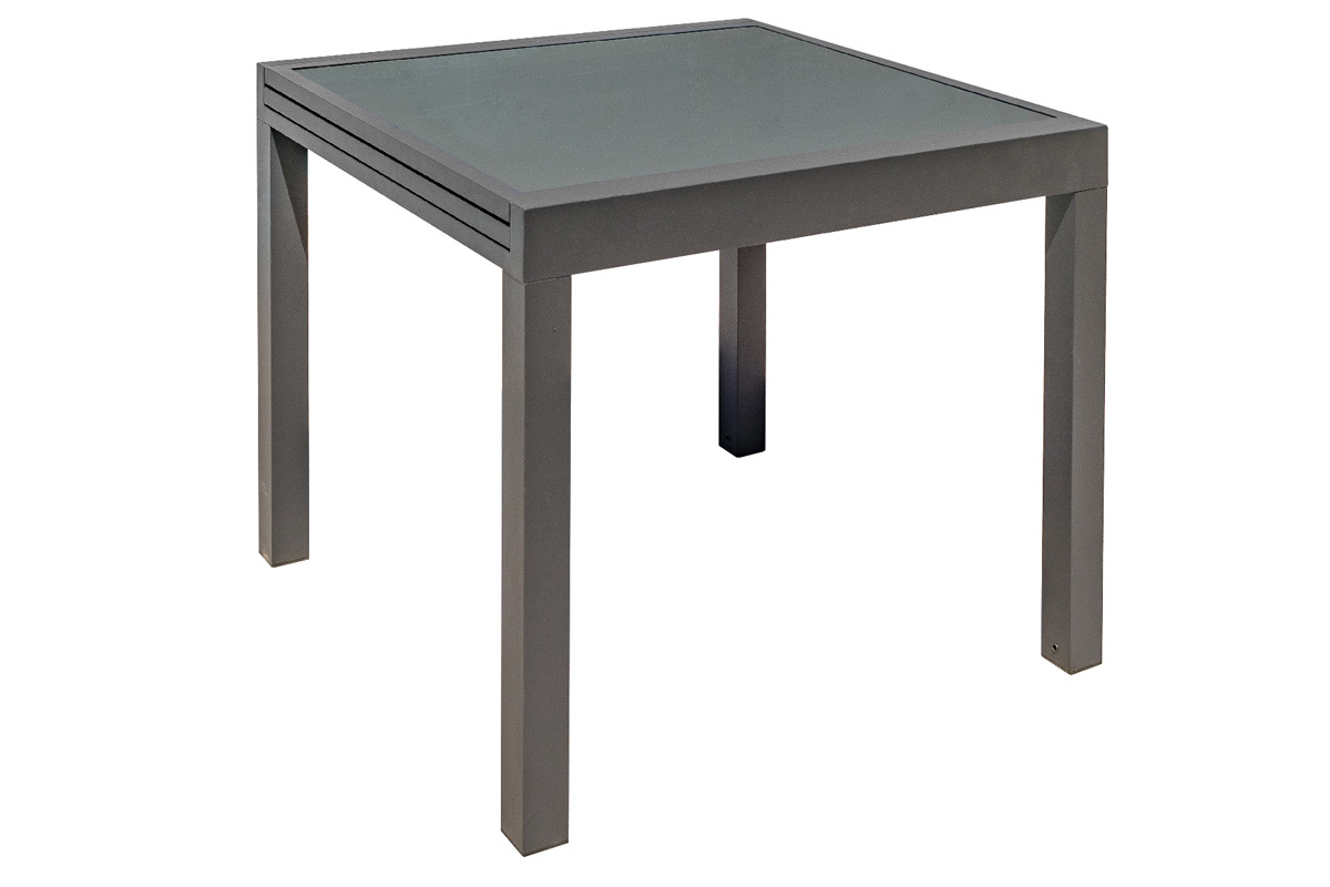 Table de jardin extensible gris anthracite L90-180 cm PORTOFINO