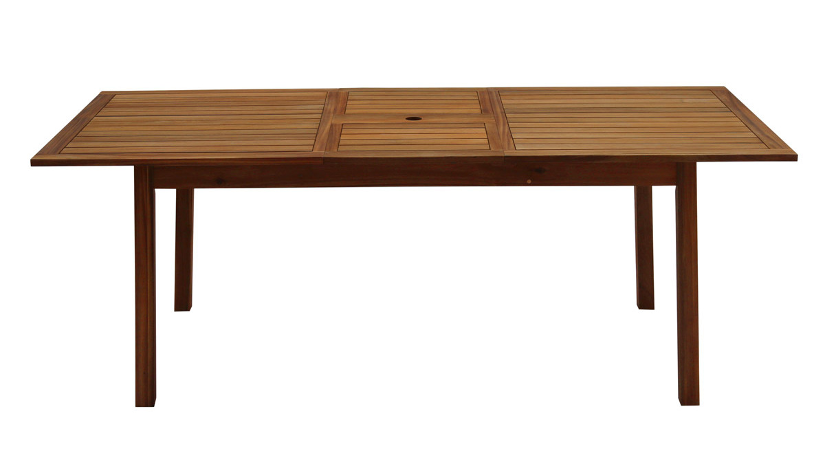 Table de jardin extensible rallonges intgres en bois massif L160-210 cm MAYEL