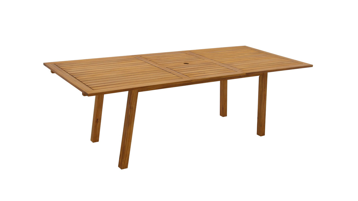Table de jardin extensible rallonges intégrées en bois massif L180-240 cm MAYEL
