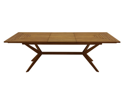 Table de jardin extensible rallonges intégrées en bois massif L180-240 cm SANTO
