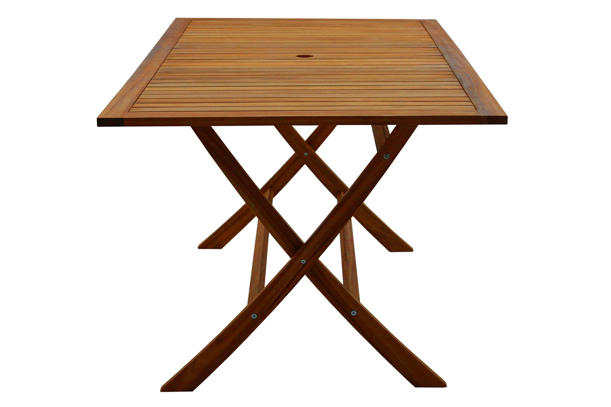 Table de jardin pliante rectangulaire en bois massif L170 cm CANOPEE