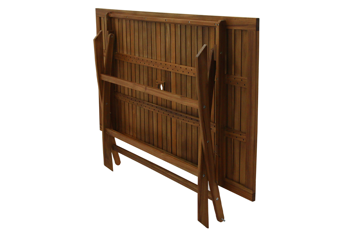 Table de jardin pliante rectangulaire en bois massif L170 cm CANOPEE