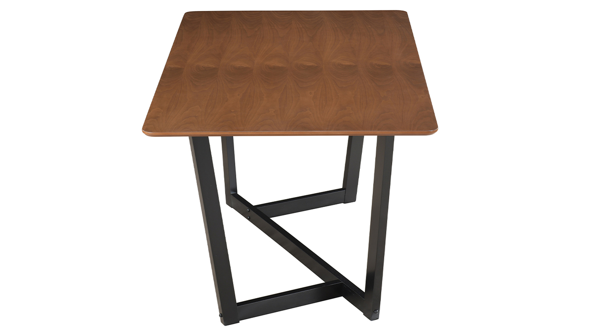Table design rectangulaire noyer et bois teinté noir L150 cm KOUK
