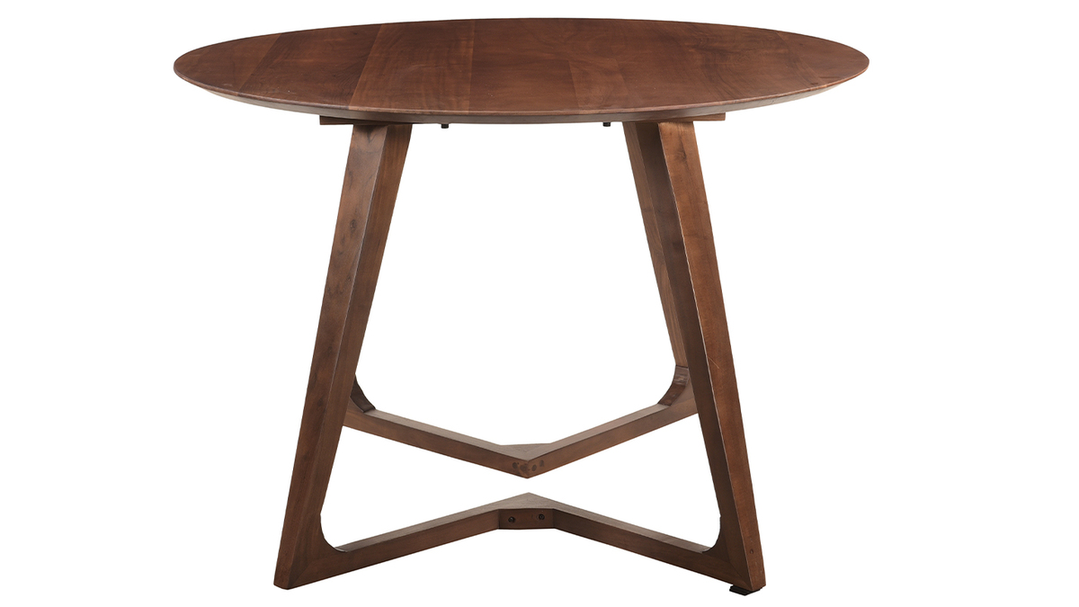 Table design ronde en bois massif L115 cm BANDOL
