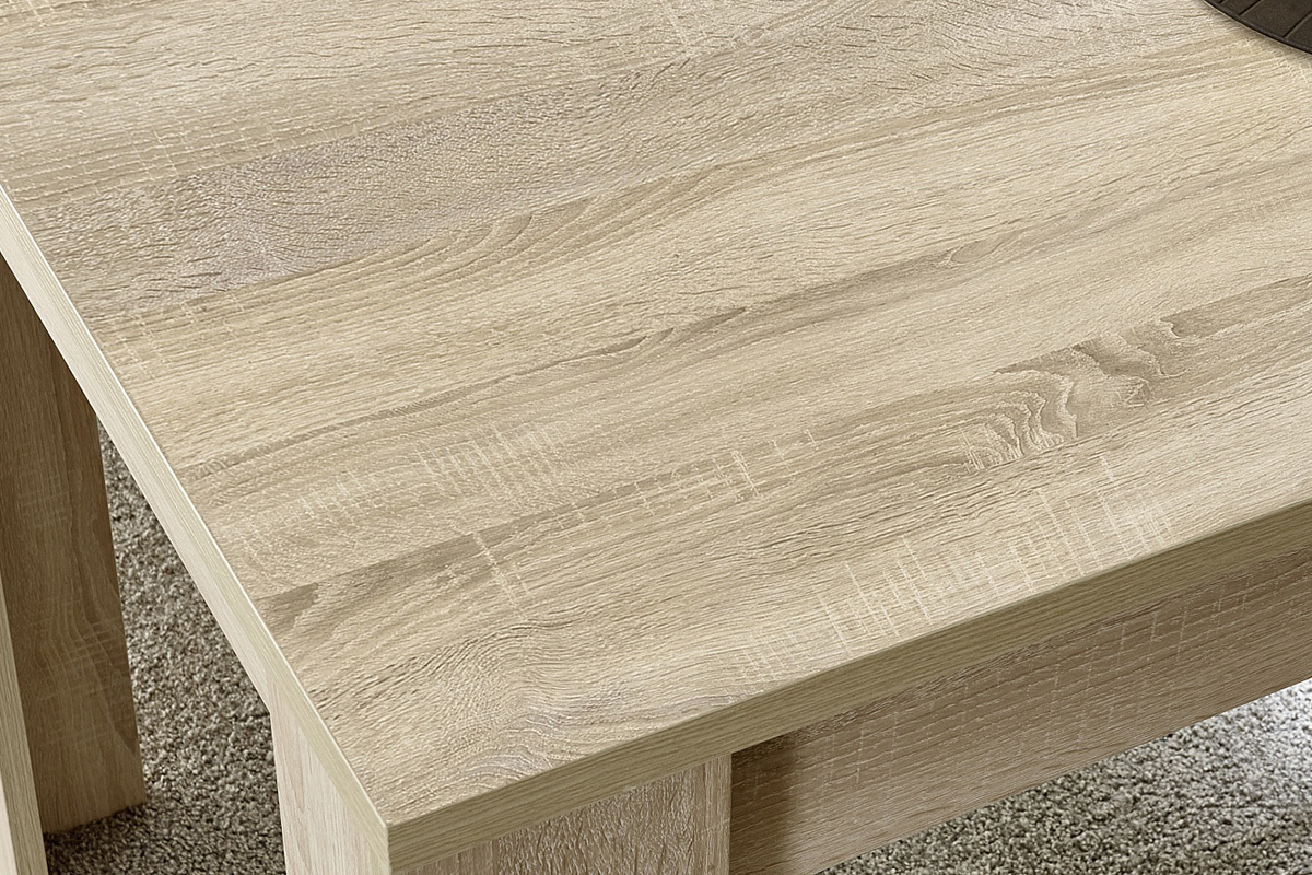 Table extensible rallonges intgres rectangulaire bois clair chne L137-185 cm KOFI