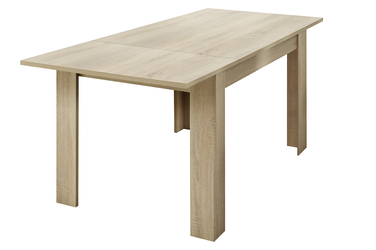 Table extensible rallonges intgres rectangulaire bois clair chne L137-185 cm KOFI