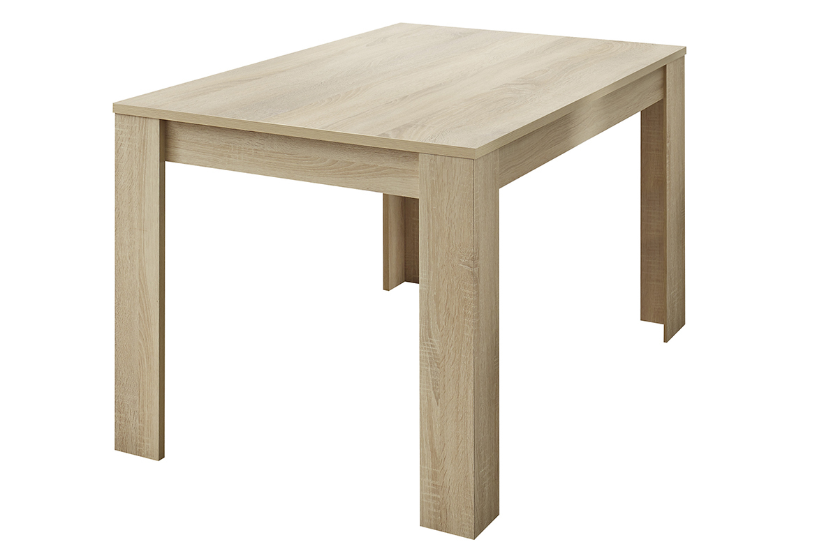 Table extensible rallonges intgres rectangulaire bois clair chne L137-185 cm KOFI