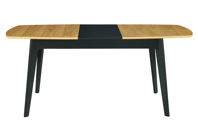 Table extensible rallonges intégrées rectangulaire bois et noir L140