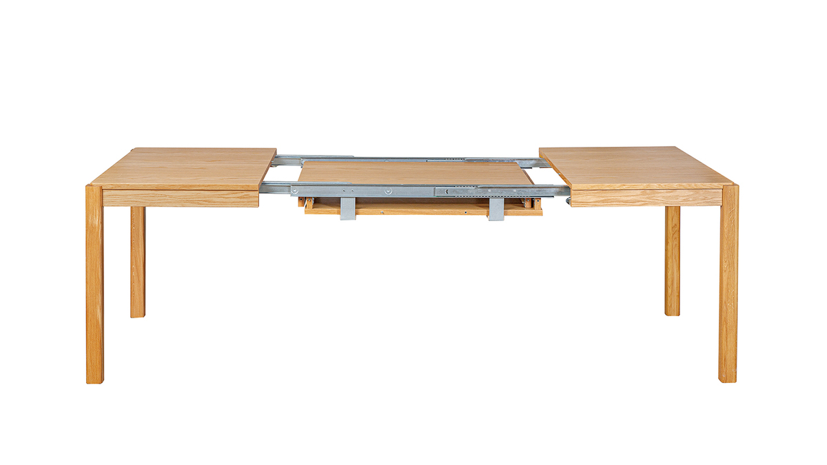 Table extensible rallonges intégrées rectangulaire en bois clair chêne L125-238 cm AGALI