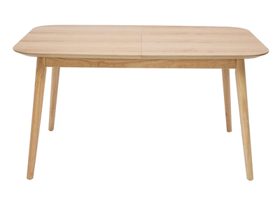 Table extensible rallonges intégrées rectangulaire en bois clair chêne L140-170 cm ANK