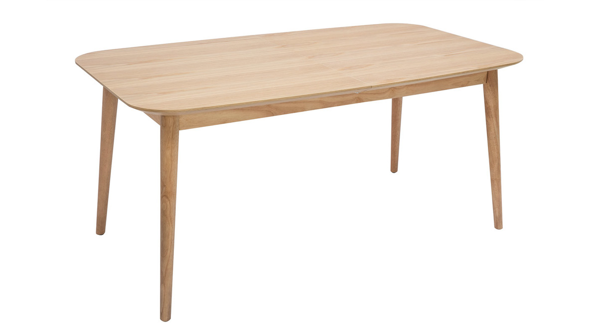 Table extensible rallonges intgres rectangulaire en bois clair chne L160-210 cm ANK