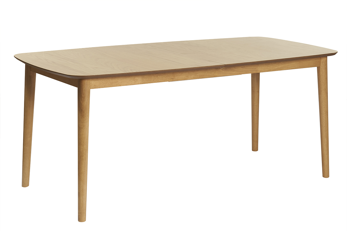 Table extensible rallonges intégrées rectangulaire en bois clair chêne ...