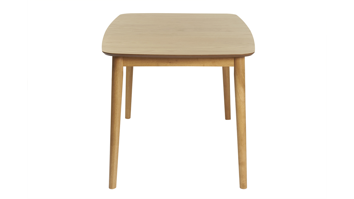 Table extensible rallonges intégrées rectangulaire en bois clair chêne ...