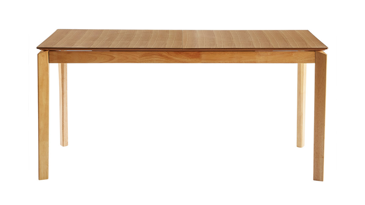 Table extensible rallonges intgres rectangulaire en bois clair frne L160-210 cm BONAVISTA