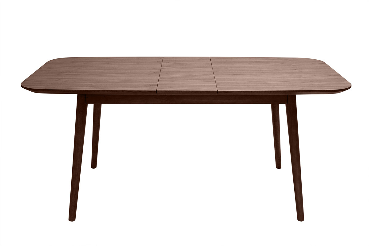 Table extensible rallonges intgres rectangulaire en bois fonc noyer L140-170 cm ANK