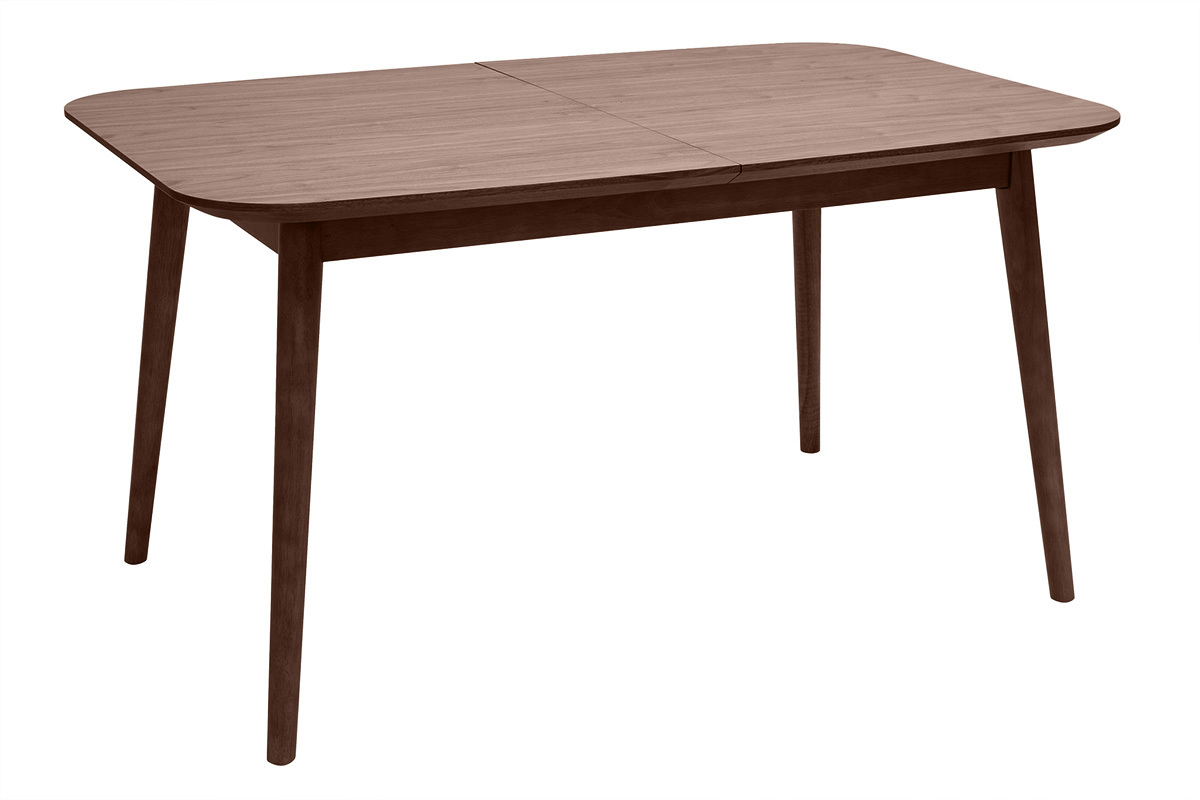 Table extensible rallonges intgres rectangulaire en bois fonc noyer L140-170 cm ANK