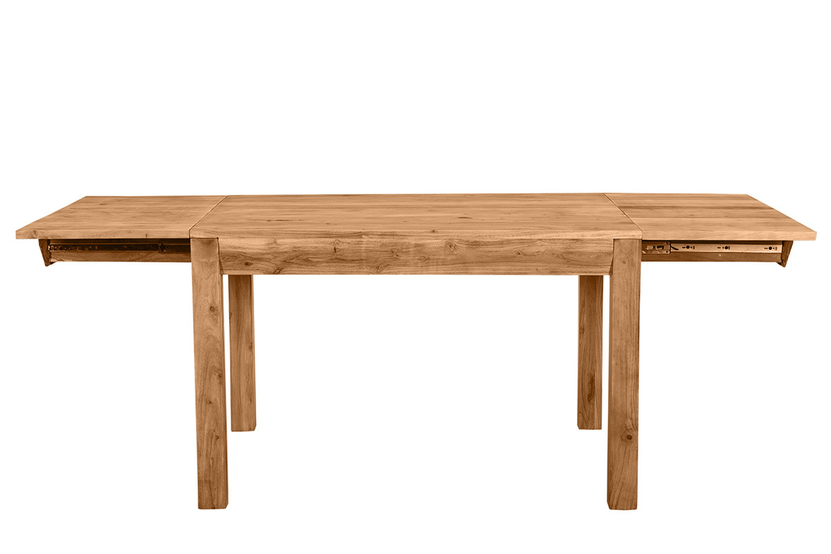 Table extensible rallonges intgres rectangulaire en bois massif L120-210 cm BALTO