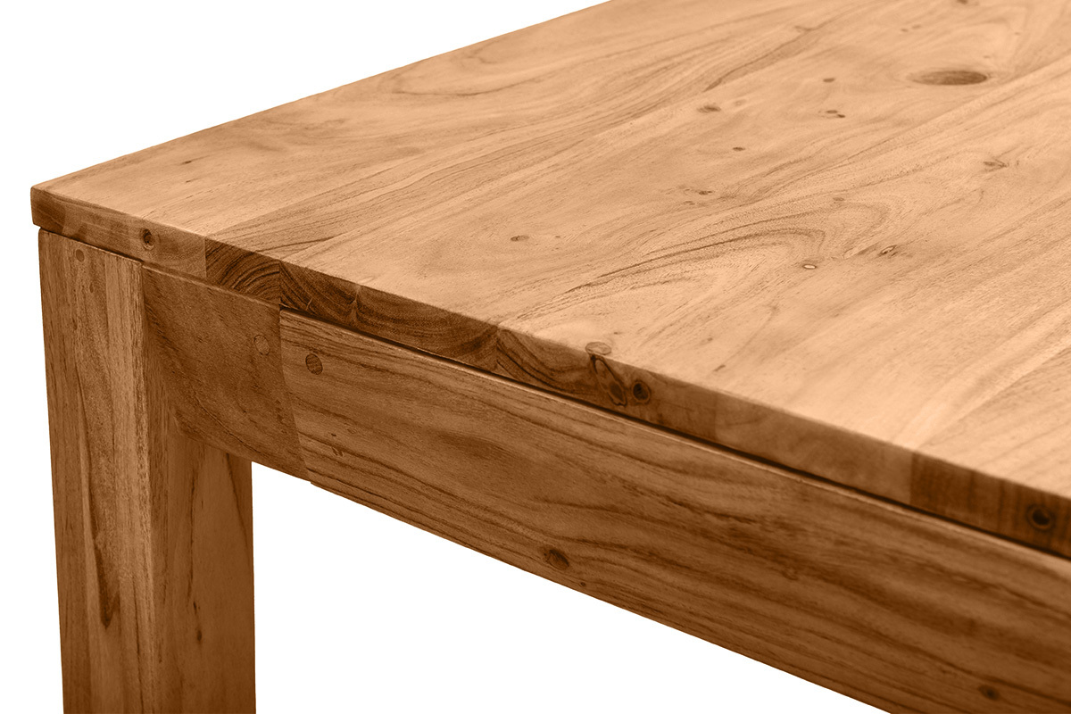 Table extensible rallonges intgres rectangulaire en bois massif L120-210 cm BALTO