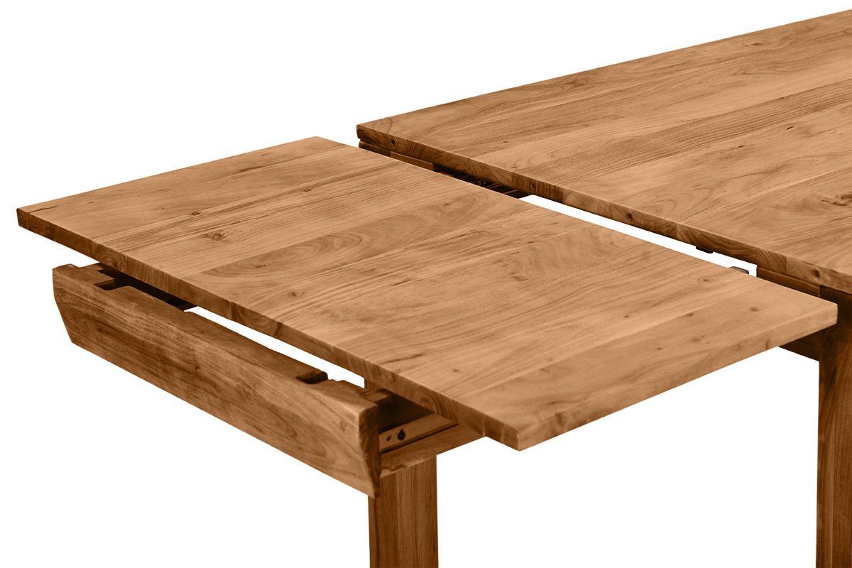 Table extensible rallonges intgres rectangulaire en bois massif L120-210 cm BALTO