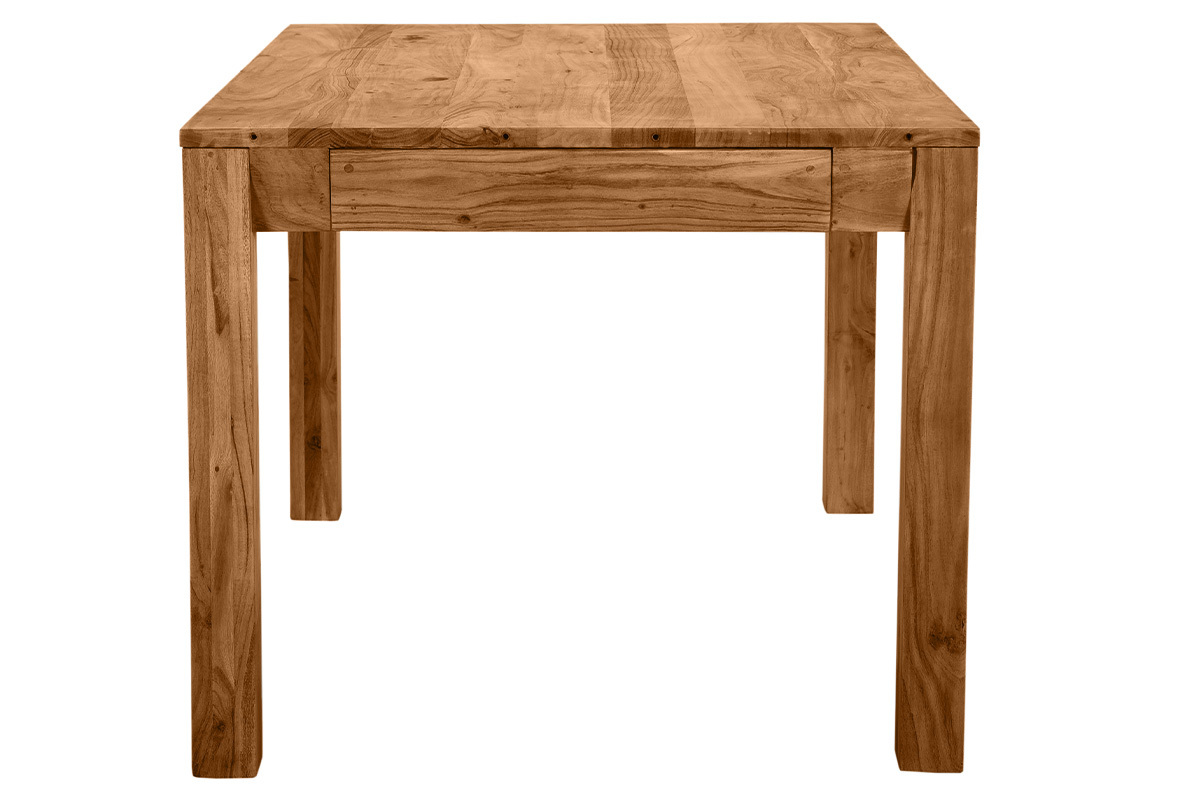 Table extensible rallonges intgres rectangulaire en bois massif L120-210 cm BALTO