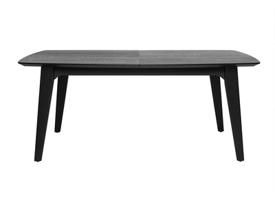 Table extensible rallonges intégrées rectangulaire en bois noir frêne L180-230 cm FIFTIES
