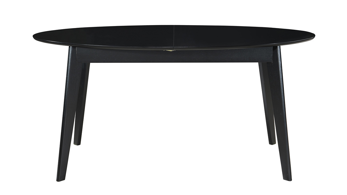 Table extensible rallonges intégrées rectangulaire en bois noir L160-200 cm MARIK