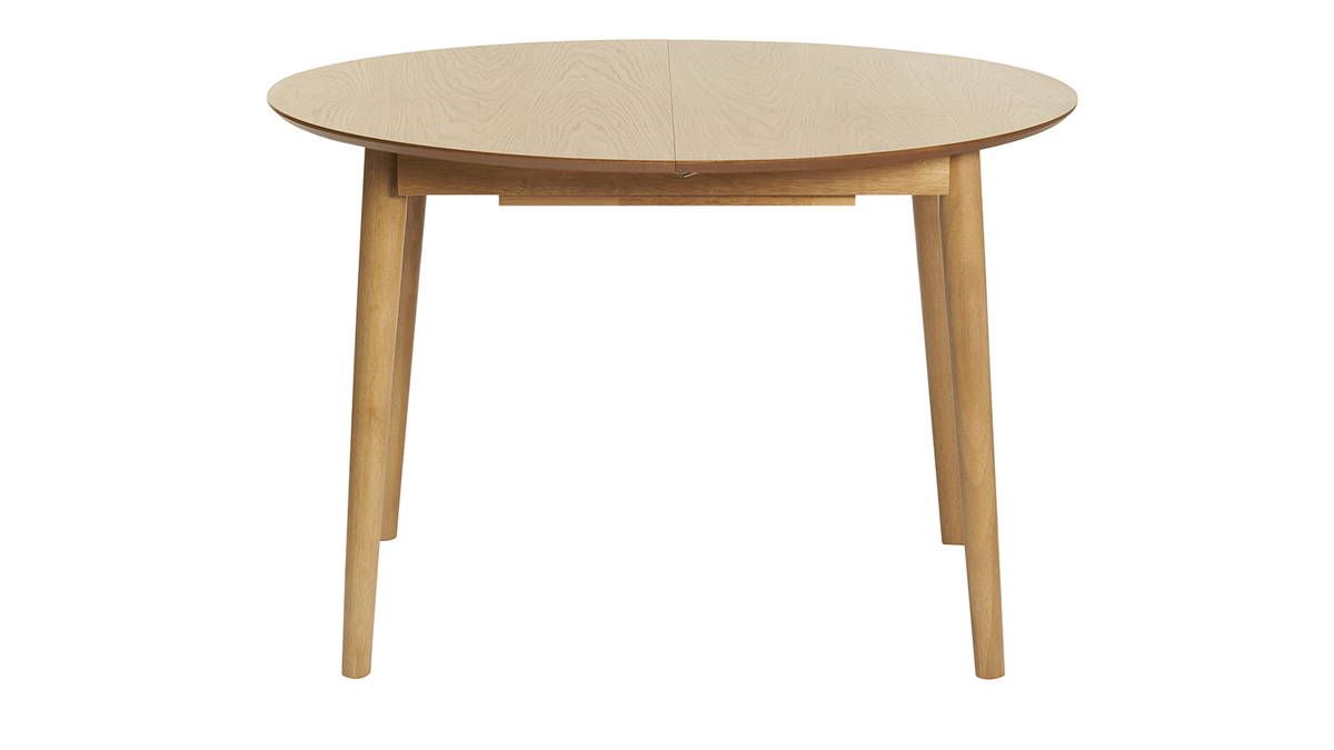 Table extensible rallonges intégrées ronde en bois clair chêne L115-154 cm  EGO - Miliboo