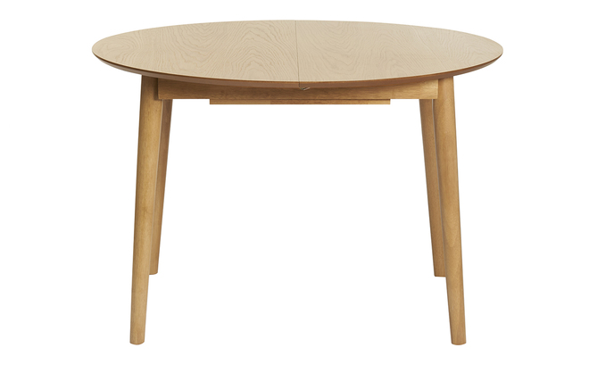 Table extensible rallonges intégrées ronde en bois clair chêne L115-154 cm EGO - Miliboo
