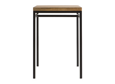 Table haute carr&eacute;e en manguier massif et m&eacute;tal noir YPSTER