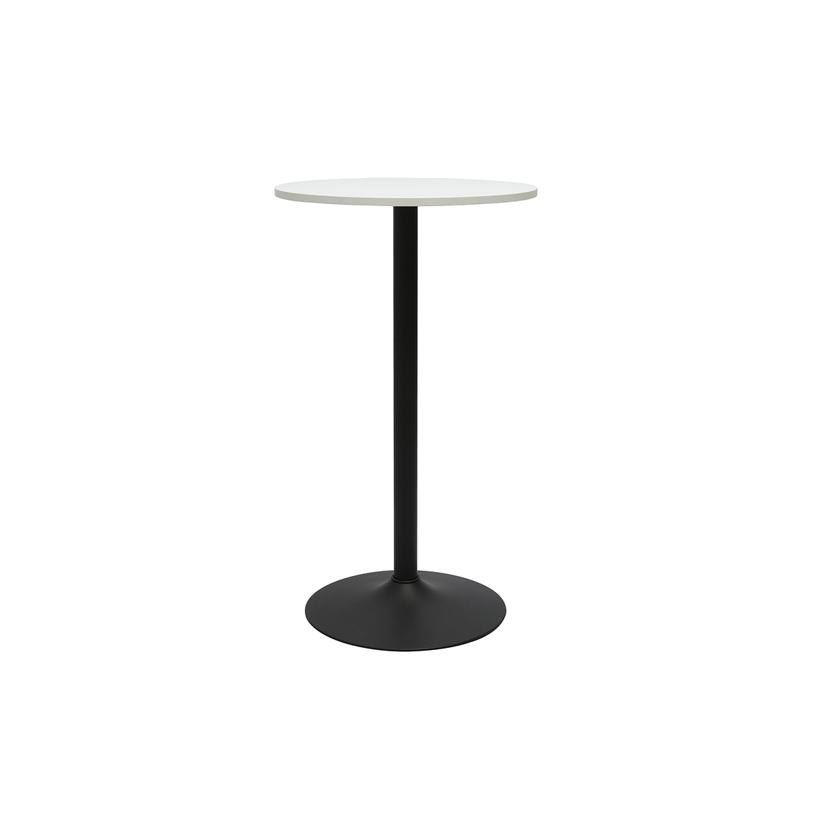 Table haute design ronde blanche et métal noir D60 cm CALISTA Table haute design ronde blanche et métal noir D60 cm CALISTA