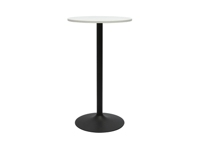 Table haute design ronde blanche et métal noir D60 cm CALISTA